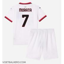 AC Milan Alvaro Morata #7 Uit tenue Kids 2024-25 Korte Mouwen (+ broek)