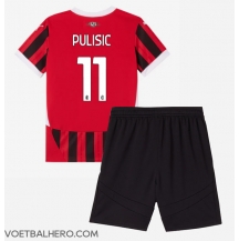 AC Milan Christian Pulisic #11 Thuis tenue Kids 2024-25 Korte Mouwen (+ broek)