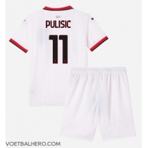 AC Milan Christian Pulisic #11 Uit tenue Kids 2024-25 Korte Mouwen (+ broek)