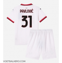 AC Milan Strahinja Pavlovic #31 Uit tenue Kids 2024-25 Korte Mouwen (+ broek)