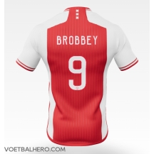 Ajax Brian Brobbey #9 Thuis tenue 2023-24 Korte Mouwen