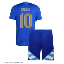 Argentinië Lionel Messi #10 Uit tenue Kids Copa America 2024 Korte Mouwen (+ broek)