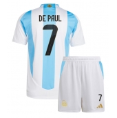 Argentinië Rodrigo De Paul #7 Thuis tenue Kids Copa America 2024 Korte Mouwen (+ broek)