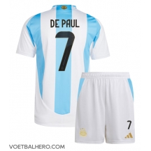 Argentinië Rodrigo De Paul #7 Thuis tenue Kids Copa America 2024 Korte Mouwen (+ broek)