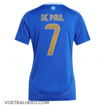 Argentinië Rodrigo De Paul #7 Uit tenue Dames Copa America 2024 Korte Mouwen