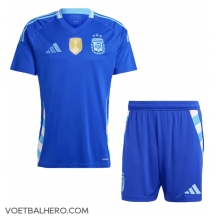 Argentinië Uit tenue Kids Copa America 2024 Korte Mouwen (+ broek)