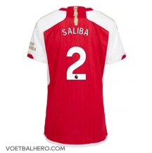 Arsenal William Saliba #2 Thuis tenue Dames 2023-24 Korte Mouwen