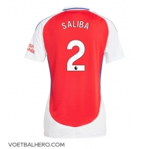 Arsenal William Saliba #2 Thuis tenue Dames 2024-25 Korte Mouwen