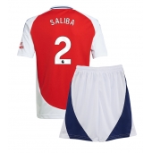 Arsenal William Saliba #2 Thuis tenue Kids 2024-25 Korte Mouwen (+ broek)