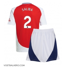 Arsenal William Saliba #2 Thuis tenue Kids 2024-25 Korte Mouwen (+ broek)