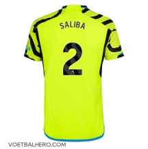 Arsenal William Saliba #2 Uit tenue 2023-24 Korte Mouwen