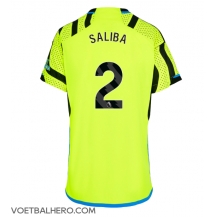 Arsenal William Saliba #2 Uit tenue Dames 2023-24 Korte Mouwen