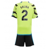 Arsenal William Saliba #2 Uit tenue Kids 2023-24 Korte Mouwen (+ broek)