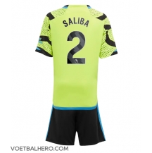 Arsenal William Saliba #2 Uit tenue Kids 2023-24 Korte Mouwen (+ broek)