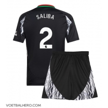 Arsenal William Saliba #2 Uit tenue Kids 2024-25 Korte Mouwen (+ broek)