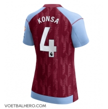 Aston Villa Ezri Konsa #4 Thuis tenue Dames 2023-24 Korte Mouwen