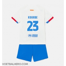 Barcelona Jules Kounde #23 Uit tenue Kids 2023-24 Korte Mouwen (+ broek)