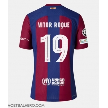 Barcelona Vitor Roque #19 Thuis tenue Dames 2023-24 Korte Mouwen