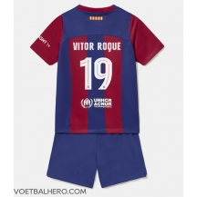 Barcelona Vitor Roque #19 Thuis tenue Kids 2023-24 Korte Mouwen (+ broek)