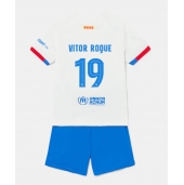 Barcelona Vitor Roque #19 Uit tenue Kids 2023-24 Korte Mouwen (+ broek)