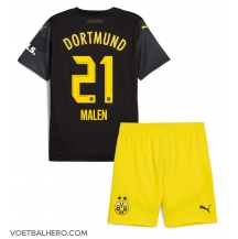 Borussia Dortmund Donyell Malen #21 Uit tenue Kids 2024-25 Korte Mouwen (+ broek)