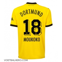 Borussia Dortmund Youssoufa Moukoko #18 Thuis tenue 2023-24 Korte Mouwen