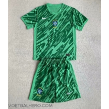 Brazilië Keeper Thuis tenue Kids Copa America 2024 Korte Mouwen (+ broek)