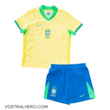 Brazilië Thuis tenue Kids Copa America 2024 Korte Mouwen (+ broek)