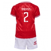 Denemarken Joachim Andersen #2 Thuis tenue Kids EK 2024 Korte Mouwen (+ broek)