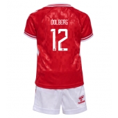 Denemarken Kasper Dolberg #12 Thuis tenue Kids EK 2024 Korte Mouwen (+ broek)