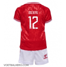 Denemarken Kasper Dolberg #12 Thuis tenue Kids EK 2024 Korte Mouwen (+ broek)