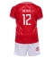 Denemarken Kasper Dolberg #12 Thuis tenue Kids EK 2024 Korte Mouwen (+ broek)