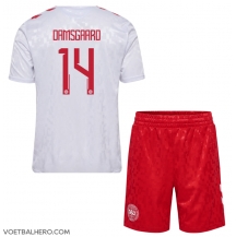 Denemarken Mikkel Damsgaard #14 Uit tenue Kids EK 2024 Korte Mouwen (+ broek)