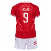 Denemarken Rasmus Hojlund #9 Thuis tenue Kids EK 2024 Korte Mouwen (+ broek)