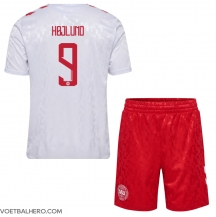 Denemarken Rasmus Hojlund #9 Uit tenue Kids EK 2024 Korte Mouwen (+ broek)