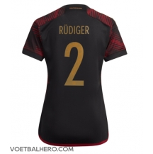 Duitsland Antonio Rudiger #2 Uit tenue Dames WK 2022 Korte Mouwen