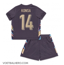 Engeland Ezri Konsa #14 Uit tenue Kids EK 2024 Korte Mouwen (+ broek)