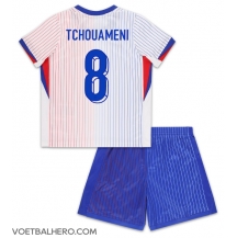 Frankrijk Aurelien Tchouameni #8 Uit tenue Kids EK 2024 Korte Mouwen (+ broek)