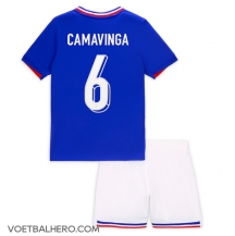 Frankrijk Eduardo Camavinga #6 Thuis tenue Kids EK 2024 Korte Mouwen (+ broek)