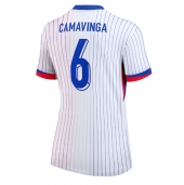 Frankrijk Eduardo Camavinga #6 Uit tenue Dames EK 2024 Korte Mouwen