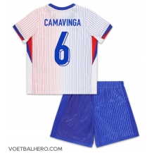 Frankrijk Eduardo Camavinga #6 Uit tenue Kids EK 2024 Korte Mouwen (+ broek)