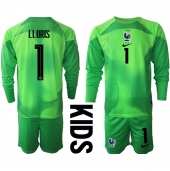 Frankrijk Hugo Lloris #1 Keeper Uit tenue Kids WK 2022 Lange Mouwen (+ broek)