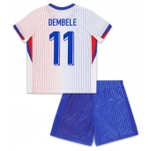 Frankrijk Ousmane Dembele #11 Uit tenue Kids EK 2024 Korte Mouwen (+ broek)