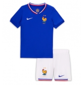 Frankrijk Thuis tenue Kids EK 2024 Korte Mouwen (+ broek)