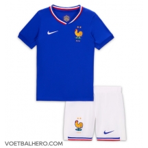 Frankrijk Thuis tenue Kids EK 2024 Korte Mouwen (+ broek)