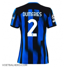 Inter Milan Denzel Dumfries #2 Thuis tenue Dames 2023-24 Korte Mouwen