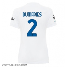 Inter Milan Denzel Dumfries #2 Uit tenue Dames 2023-24 Korte Mouwen