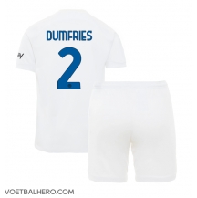 Inter Milan Denzel Dumfries #2 Uit tenue Kids 2023-24 Korte Mouwen (+ broek)