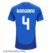 Italië Alessandro Buongiorno #4 Thuis tenue EK 2024 Korte Mouwen