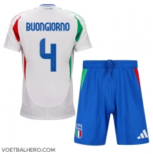 Italië Alessandro Buongiorno #4 Uit tenue Kids EK 2024 Korte Mouwen (+ broek)